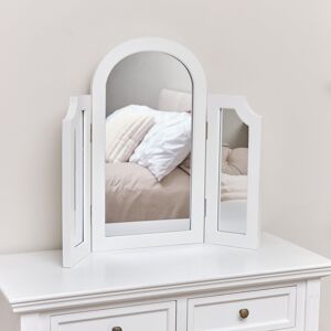ClassicLiving Arched Triple Dressing Table Mirror - Daventry Range White 61cm H X 70cm W X 2cm D ClassicLiving Arched Triple Dressing Table Mirror - Daventry Range White 61cm H X 70cm W X 2cm D