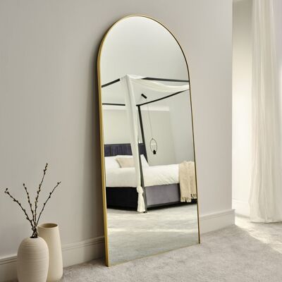 17 Stories Symari Novelty Floor Mirror Gold 180 cm x 90 cm 17 Stories Symari Novelty Floor Mirror Gold 180 cm x 90 cm