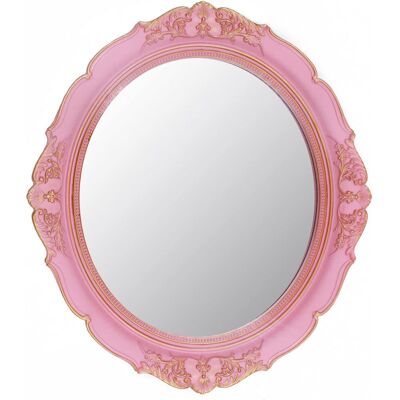 Astoria Grand Vintage Oval Mirror -Decorative Hanging Mirror Pink 37.59cm H X 13.1cm W X 0.1cm D Astoria Grand Vintage Oval Mirror -Decorative Hanging Mirror Pink 37.59cm H X 13.1cm W X 0.1cm D
