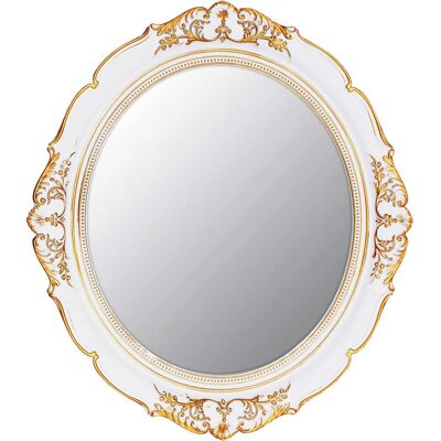 Astoria Grand Vintage Oval Mirror -Decorative Hanging Mirror White 37.59cm H X 13.1cm W X 0.1cm D Astoria Grand Vintage Oval Mirror -Decorative Hanging Mirror White 37.59cm H X 13.1cm W X 0.1cm D