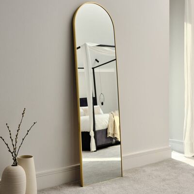 17 Stories Symari Novelty Floor Mirror Gold 170 cm x 50 cm 17 Stories Symari Novelty Floor Mirror Gold 170 cm x 50 cm