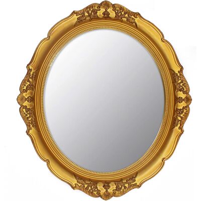 Astoria Grand Vintage Oval Mirror -Decorative Hanging Mirror Gold 37.59cm H X 13.1cm W X 0.1cm D Astoria Grand Vintage Oval Mirror -Decorative Hanging Mirror Gold 37.59cm H X 13.1cm W X 0.1cm D