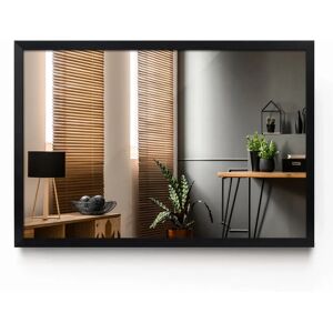 Ebern Designs Mirror Glass Wall Frame MDF Decoration Living Room Bathroom Big Bedroom black 109.5 H x 78.5 W x 0.4 D cm