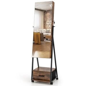 Borough Wharf Weesner Jewellery Armoire with Mirror brown 157.0 H x 38.0 W x 42.0 D cm