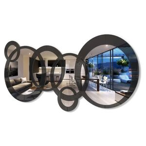 Dekoarte E007 - Modern Wall Decorative Mirrors   Mirrors Decoration   Sophisticated Mirrors Large White Circles black 140.0 H x 70.0 W x 2.0 D cm