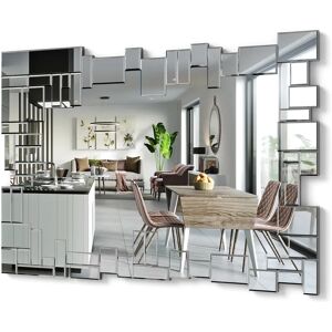 Dekoarte E023 - Modern Wall Decorative Mirrors   Mirrors Decoration   Large Sophisticated Mirrors Rectangular Silver gray 100.0 H x 70.0 W x 2.5 D cm