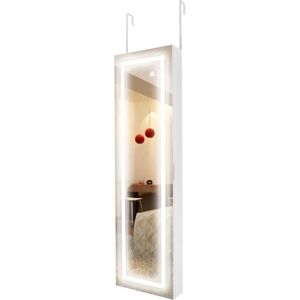 Zipcode Design Arbutus Wall Mounted Jewellery Armoire with Mirror brown/white 123.5 H x 31.5 W x 13.5 D cm