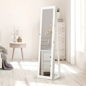 Zipcode Design Darcus Jewellery Armoire with Mirror brown/white 158.0 H x 38.0 W x 38.0 D cm