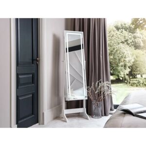 Canora Grey Jericho Jewellery Armoire with Mirror brown/white 155.0 H x 41.5 W x 38.0 D cm