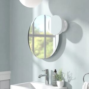 Brayden Studio Mendocino Round Magnifying Wall Mounted Bathroom / Vanity Mirror 55.0 H x 45.0 W x 10.0 D cm