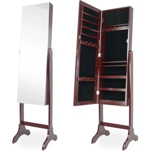 Rosalind Wheeler Eilish Jewellery Armoire with Mirror brown 124.0 H x 40.5 W x 16.0 D cm