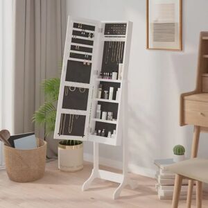 Latitude Run Perezville Jewellery Armoire with Mirror white 146.0 H x 34.0 W x 37.0 D cm