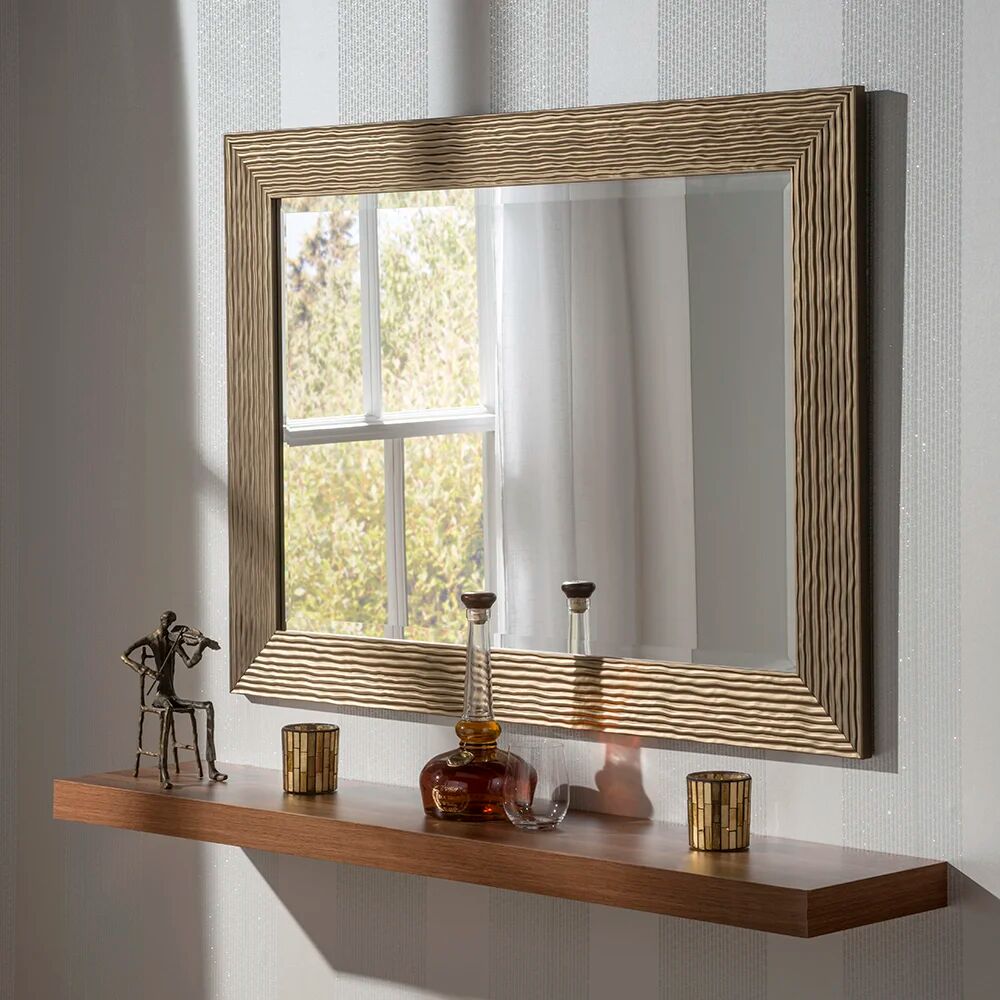 Photos - Wall Mirror Three Posts Madge Rectangle Framed Wall Mounted Accent Mirror brown 64.0 H