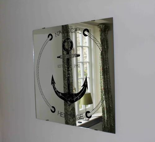 East Urban Home Vintage Nautical Badge with Anchor Accent Mirror East Urban Home Size: 124cm H x 124cm W  - Size: 124cm H x 124cm W East Urban Home Vintage Nautical Badge with Anchor Accent Mirror East Urban Home Size: 124cm H x 124cm W  - Size: 124cm H x 124cm W