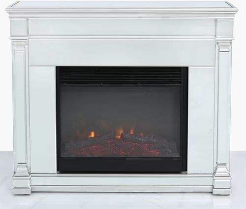 Canora Grey Sotelo Mirrored Electric Fire Suite Canora Grey Finish: Silver Canora Grey Sotelo Mirrored Electric Fire Suite Canora Grey Finish: Silver