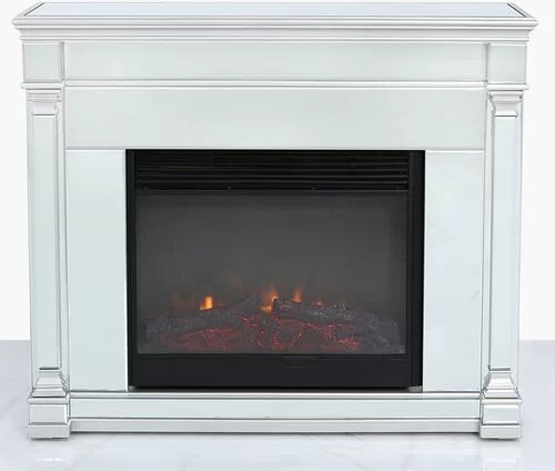 Canora Grey Sotelo Mirrored Electric Fire Suite Canora Grey Finish: Silver