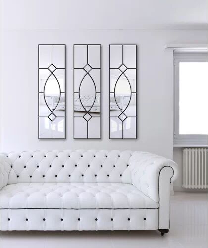 Rosalind Wheeler Sayachith Mirror Set (Set of 2) Rosalind Wheeler Finish: Silver  - Size: 150cm H X 155cm W X 2cm D