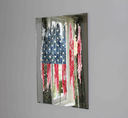East Urban Home Vintage Watercolour American Flag Accent Mirror East Urban Home Size: 127cm H x 91cm W  - Size: 73cm H x 73cm W East Urban Home Vintage Watercolour American Flag Accent Mirror East Urban Home Size: 127cm H x 91cm W  - Size: 73cm H x 73cm W