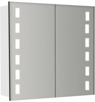 Ivy Bronx Aurora 65cm x 60cm Surface Mount Mirror Cabinet with LED Lighting Ivy Bronx  - Size: 58cm H X 195cm W X 80cm D Ivy Bronx Aurora 65cm x 60cm Surface Mount Mirror Cabinet with LED Lighting Ivy Bronx  - Size: 58cm H X 195cm W X 80cm D