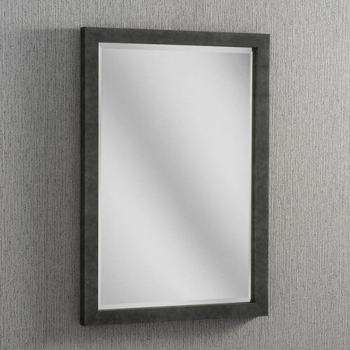 Rosalind Wheeler Peachstone Accent Mirror Rosalind Wheeler Size: 84.5cm H x 59cm W, Finish: Dark Concrete  - Size: 109cm H X 80cm W X 3cm D Rosalind Wheeler Peachstone Accent Mirror Rosalind Wheeler Size: 84.5cm H x 59cm W, Finish: Dark Concrete  - Size: 109cm H X 80cm W X 3cm D