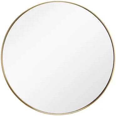 17 Stories Brovey Accent Mirror 17 Stories Size: 71.1cm H x 71.1cm W, Finish: Satin Brass  - Size: 121.92cm H x 40.64cm W x 3.81cm D