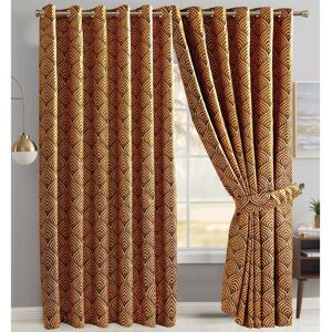 Fairmont Park Annelise Eyelet Room Darkening Curtains orange 228.0 H x 168.0 W cm