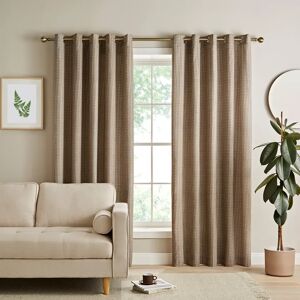 Catherine Lansfield Textured Thermal Insulating Eyelet Curtains white/brown 229.0 W cm