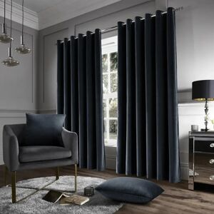 Fairmont Park Stockholm Heavy Crushed Velvet Eyelet Sheer Curtains black 228.0 H x 168.0 W cm