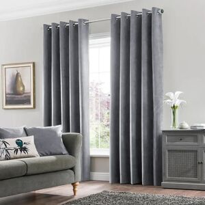 Fairmont Park Erno Sheer Crushed Velvet Eyelet Curtains gray 228.0 H cm