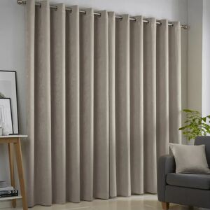 Fusion Eyelet Room Darkening Curtain white/brown 183.0 H cm