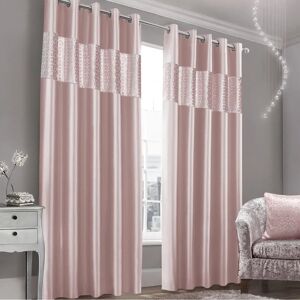 Fairmont Park Kionte Luxury Metallic Geometric Foil Pattern Curtain Pair pink 168cm Width x 229cm Drop