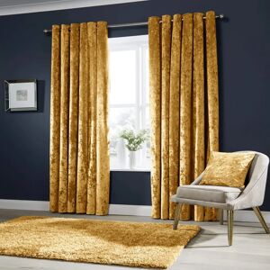 Fairmont Park Heavy Velvet Eyelet Sheer Ready Made Window Curtains yellow/brown 228.0 H x 168.0 W cm