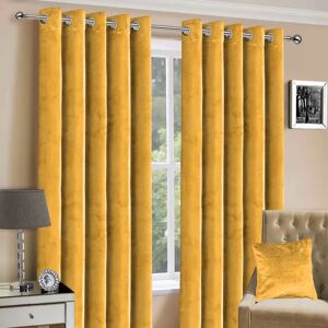 Fairmont Park Hollange Crushed Faux Velvet Curtain Drape Window yellow/brown 228.0 H x 228.0 W cm