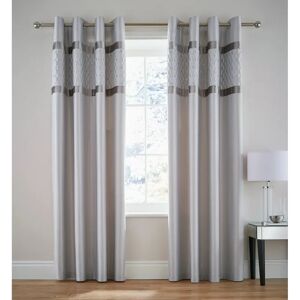 Catherine Lansfield Sequin Cluster Lined Eyelet Curtains gray 183.0 H cm