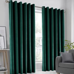 Fairmont Park Luxury Crushed Velvet Eyelet sheer Curtain green/blue 90.0 H x 90.0 W cm