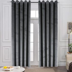 Fairmont Park Pownal Crushed Velvet Eyelet Sheer Living Room Curtains gray 228.0 H x 228.0 W cm