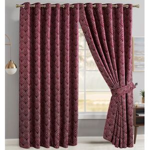 Fairmont Park Annelise Eyelet Room Darkening Curtains red 228.0 H x 117.0 W cm