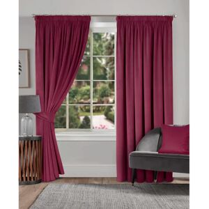 Fairmont Park Velour Fully Lined Pencil Pleat Room Darkening Curtains red 183.0 H x 229.0 W cm