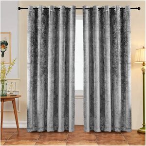 Fairmont Park Luxury Eyelet Room Darkening Curtain gray 183.0 H x 168.0 W cm