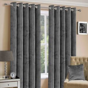 Fairmont Park Hollange Crushed Faux Velvet Curtain Drape Window gray 228.0 H x 228.0 W cm