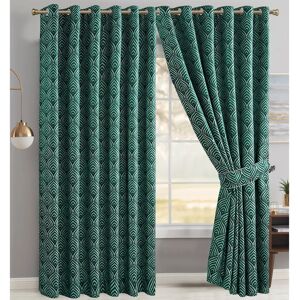 Fairmont Park Annelise Eyelet Room Darkening Curtains green/blue 183.0 H x 168.0 W cm