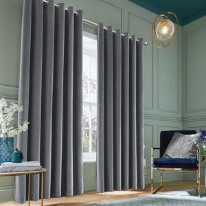 Fairmont Park Alsey 100% Crushed Velvet Eyelet Semi Sheer Luxury Window Drapes Curtain gray 228.0 H x 168.0 W cm