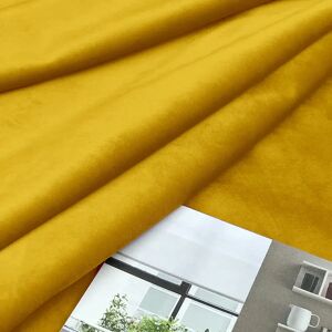 Fairmont Park Alsey 100% Crushed Velvet Eyelet Semi Sheer Luxury Window Drapes Curtain yellow/brown 274.0 H x 228.0 W cm