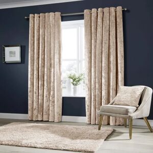 Fairmont Park Heavy Velvet Eyelet Sheer Ready Made Window Curtains white/brown 228.0 H x 228.0 W cm