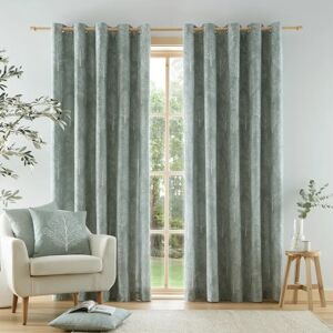 Catherine Lansfield Alder Trees Lined Eyelet Curtains green/blue 229.0 H x 229.0 W cm