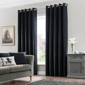 Fairmont Park Erno Sheer Crushed Velvet Eyelet Curtains black 228.0 H x 168.0 W cm