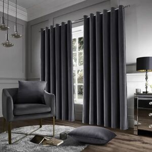 Fairmont Park Stockholm Heavy Crushed Velvet Eyelet Sheer Curtains gray 228.0 H x 168.0 W cm