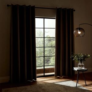 Catherine Lansfield Faux Silk Blackout Thermal Insulating Eyelet Curtains gray 229.0 H x 229.0 W cm