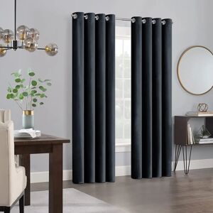 Fairmont Park Panola Crushed Velvet Eyelet Sheer Curtains black 228.0 H x 228.0 W cm