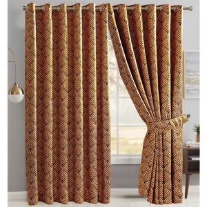 Fairmont Park Annelise Eyelet Room Darkening Curtains orange 116.84 W x 182.88 D cm